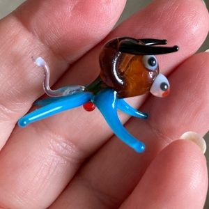 Miniature Art Glass Farm Animal, Whimsical, Bull? Cow? Handblown, Tiny